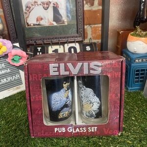 Elvis Presley Glass Set Collector Edition Pub Pint
